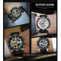 2020 NEW Mens Watches Top Brand Luxury MEGIR 2096 Chronograph Sport Quartz Watch Leather Wristwatches